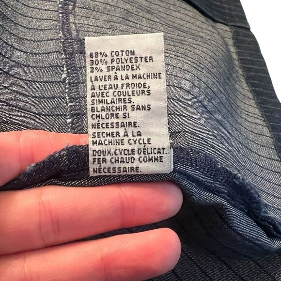 Alia striped denim button down shirt. Size 8 - Picture 4 of 7